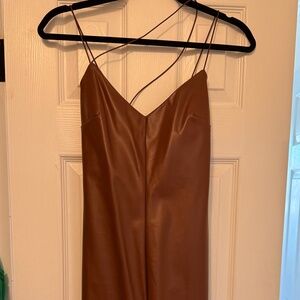 Brown pleather dress